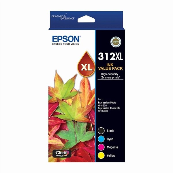 Epson 312XL 4 Colours Ink Cartridge Toner Value Pack C13T183A92 Genuine Original