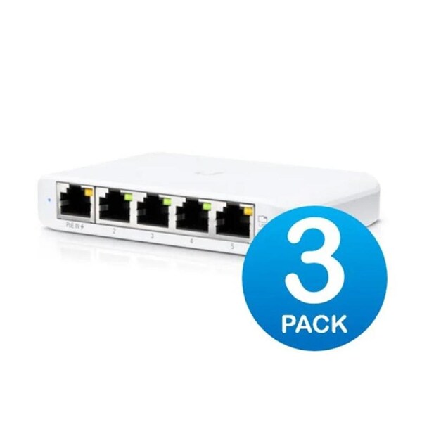 Ubiquiti USW Flex Mini 5 Port Managed UniFi Switch - 3 Pack (USW-FLEX-MINI-3)
