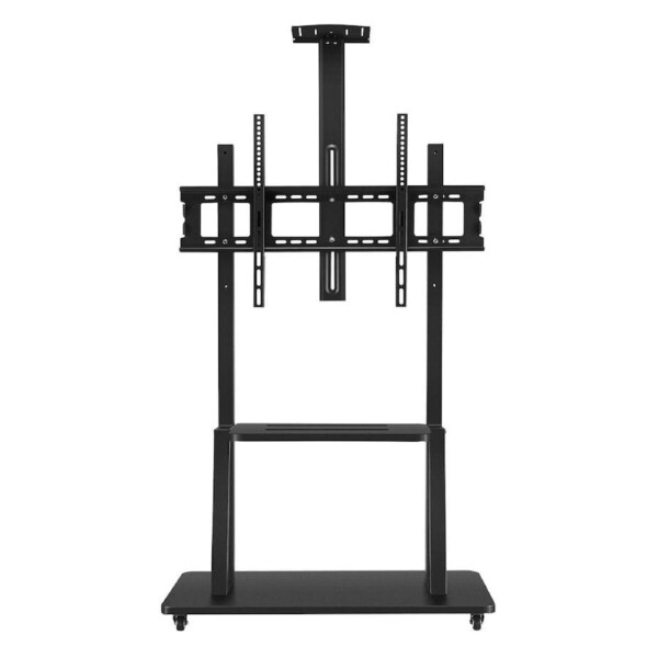 Mobile TV Stand Mount Bracket Trolley 50-98 Inch LED LCD Screen Monitor Television Cart with Media Storage Shelf Wheels Adjustable Freestanding Black