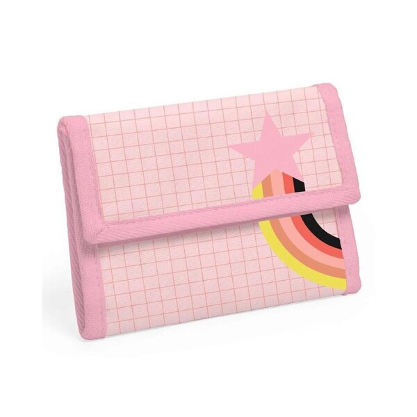 Djeco 14x9cm Pop Wallet Coated Canvas Kids/Children Money Holder 3y+ Pink