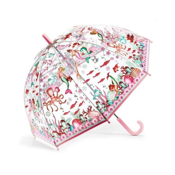 Djeco Mermaid PVC Child Manual Dome Umbrella Outdoor Protection 70cm 3y+