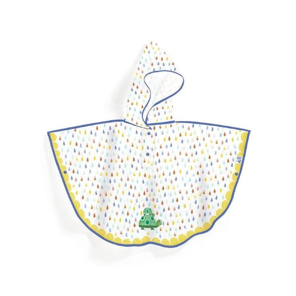 Djeco Small Tortoise Rain Coat Cape 80x46cm Kids/Children Hoodie Poncho 3y+