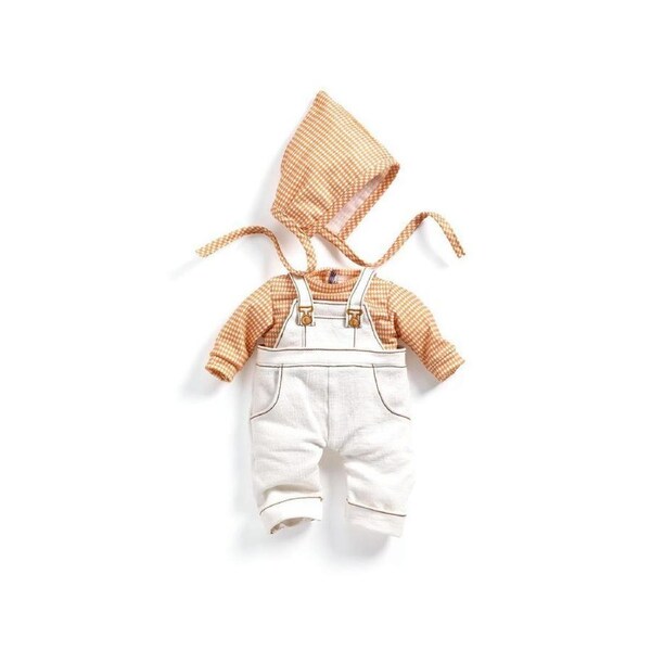 3pc Djeco Cannelle Doll's Outfit Dungarees/Top/Bonnet Set Kids Toy 18m+