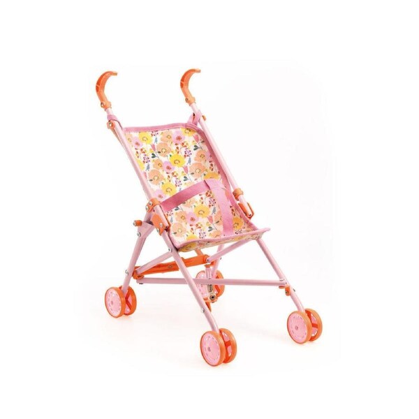 Djeco 54cm Pomea Flower Doll Umbrella Stroller Kids Play Accessory 2y+ Pink