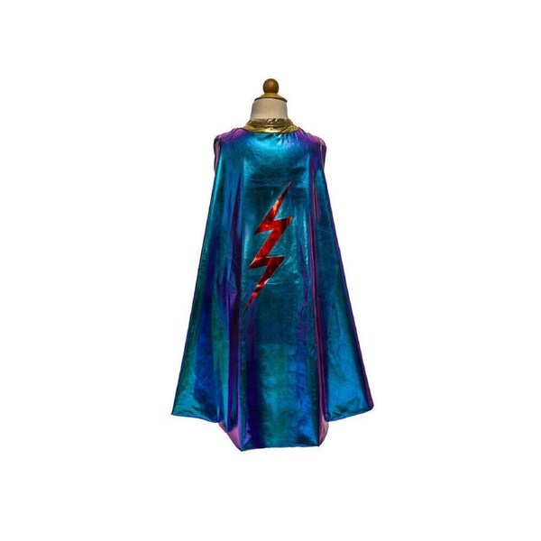 Great Pretenders Reversible Blue Lightening Cape Costume Size 5-6 Kids 5y+