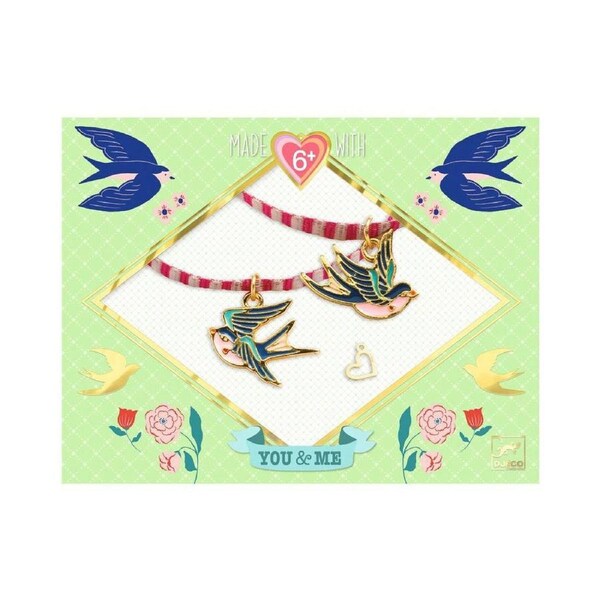 Djeco You & Me Birds Ribbon Set Kids/Children Charm Jewellery DIY Kit 6y+
