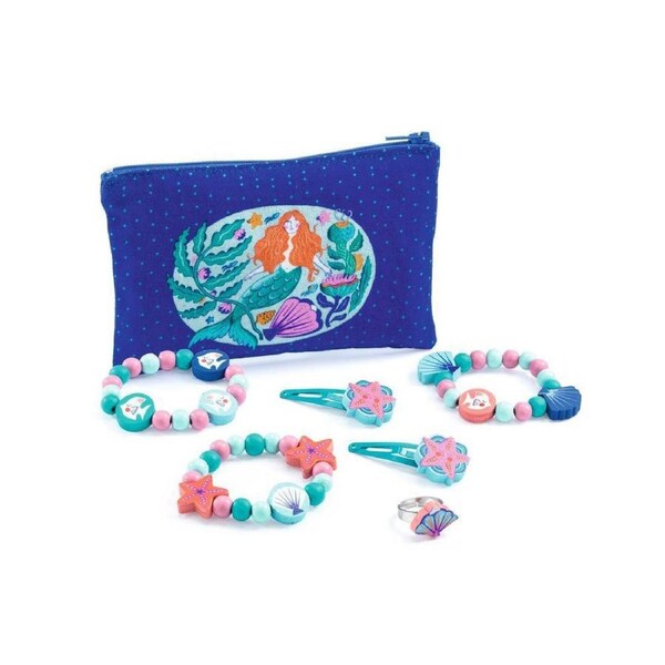Djeco Lilarose's Jewellery Set Bracelet/Ring/Hair Clip w/Pouch Kids Toy 3y+