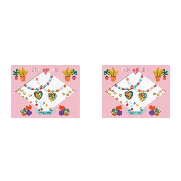 2x Djeco You & Me Heart Threading Beads Set Kids/Children Jewellery DIY Kit 6y+