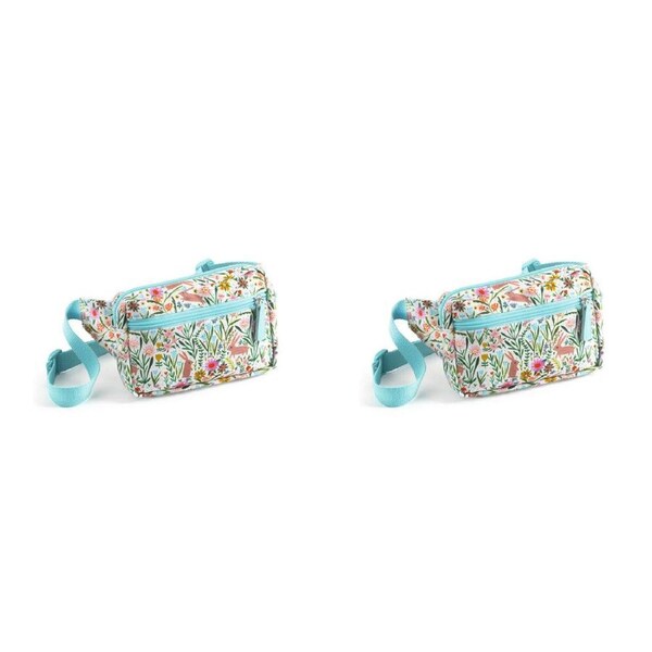 2x Djeco 18x13cm Rabbit Sling/Crossbody Belt Bag Kids/Children Bumbag Rect 6y+