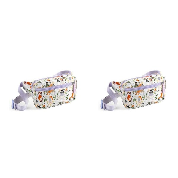 2x Djeco 18x13cm Young Girls Crossbody Belt Bag Kids/Children Bumbag Rect 6y+