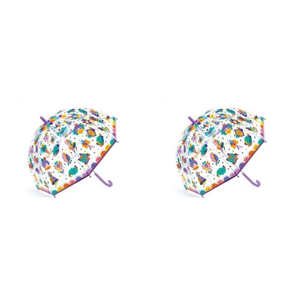 2x Djeco Pop Rainbow Child Manual Dome Umbrella Outdoor Protect PVC 67.5cm 3y+
