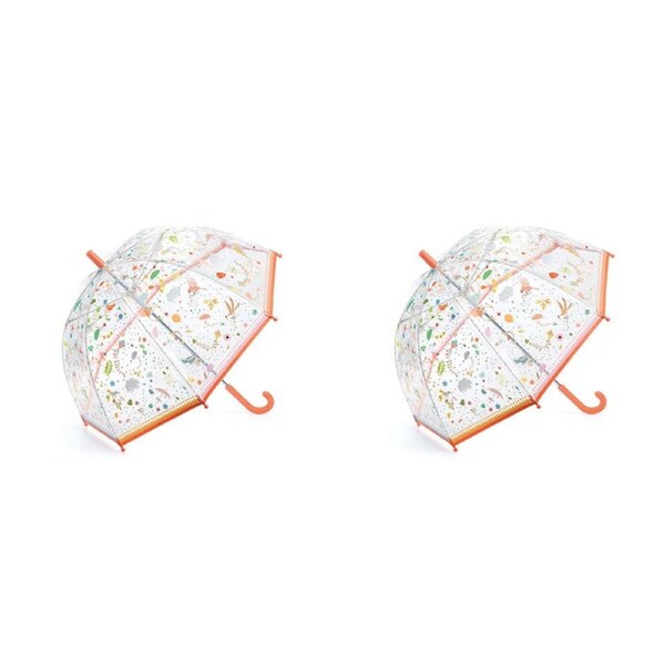 2x Djeco Small Lightness Child Manual Dome Umbrella Protection PVC 67.5cm 3y+