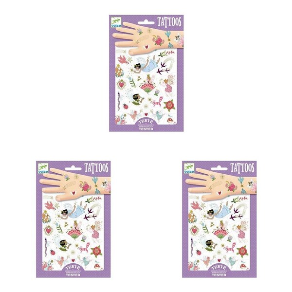 150pc Djeco Fairy Friends Temporary/Fake Tattoos Sticker Fun Party Kids 3y+