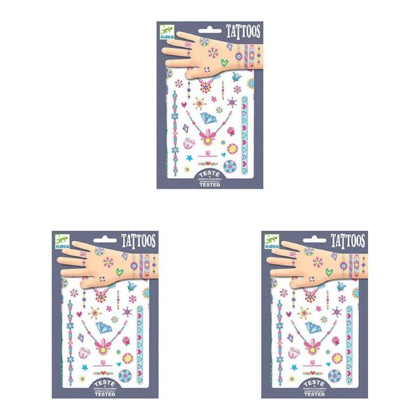 150pc Djeco Jenni's Jewels Temporary/Fake Tattoos Sticker Fun Party Kids 3y+
