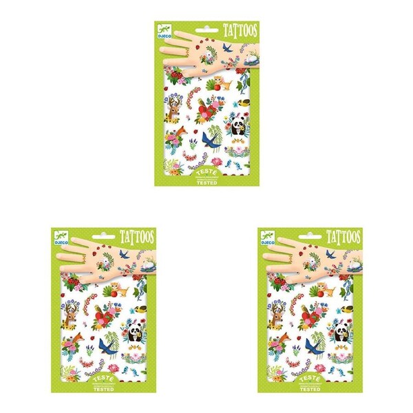 150pc Djeco Happy Spring Temporary/Fake Tattoos Sticker Fun Party Kids 3y+