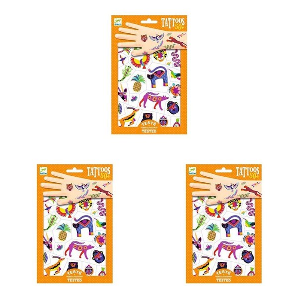 150pc Djeco Wild Beauty Temporary/Fake Tattoos Sticker Fun Party Kids 3y+