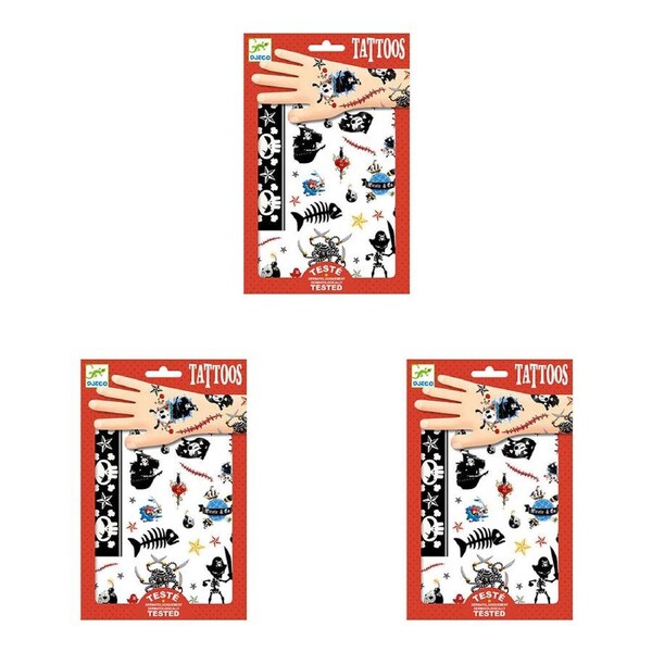 150pc Djeco Pirates Temporary/Fake Tattoos Sticker Fun Party Kids/Children 3y+
