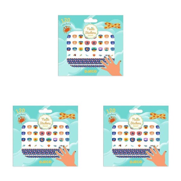 360pc Djeco Mediterranean Nail Stickers Kids/Child Adhesive Manicure Art 4y+