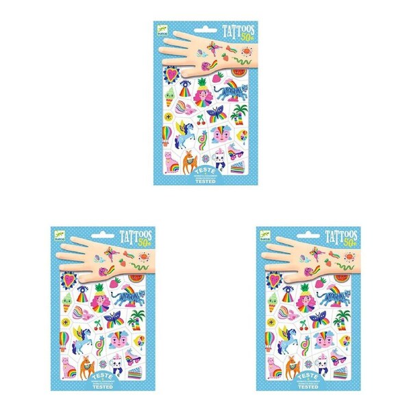 150pc Djeco Rainbow Temporary/Fake Tattoos Sticker Fun Party Kids/Children 3y+