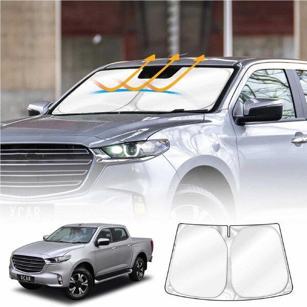 WindScreen Sun Shade for Mazda BT-50 BT50 Dual Cab 2020-2025 TF Series Blocks UV Rays Foldable Custom Wind Screen Sun Visor Protector