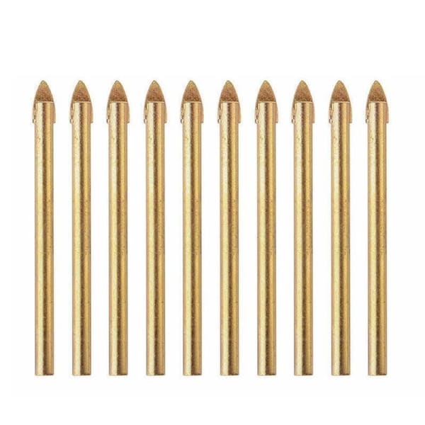 10X Titanium Ceramic Tile Glass Drill Bit Cross Spear Head 6mm