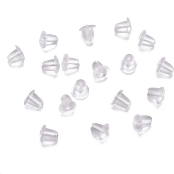 100PCS Clear Silicone Earring Backs Soft Hypoallergenic Stoppers 5mm