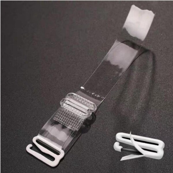 Clear Adjustable Invisible Bra Straps 3 Pairs Transparent Metal Buckle