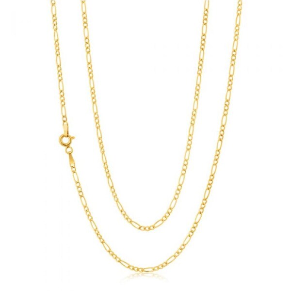 9ct Yellow Gold 3:1 Figaro 50cm Chain 50Gauge 9Y