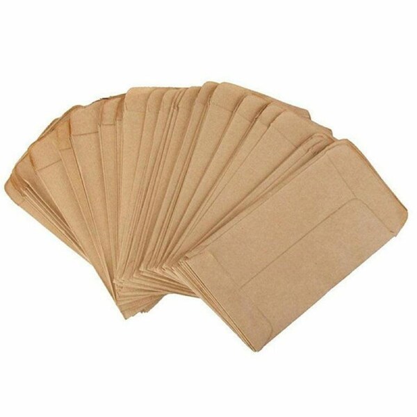100pcs 6x11cm Kraft Paper Seed Envelopes for Efficient Garden Seed Storage