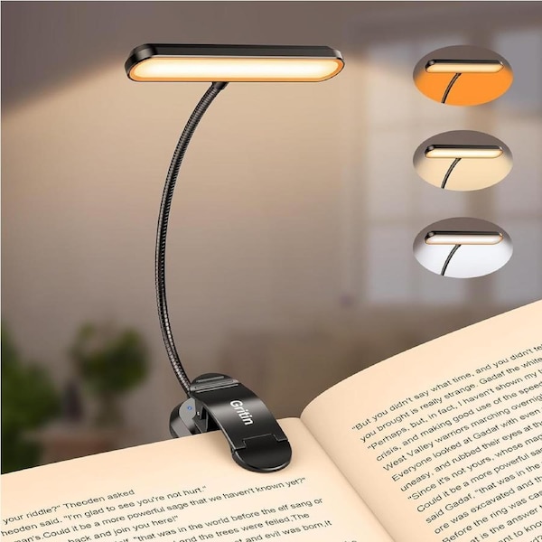 LED Book Light, Reading Light Book Lamp for Reading at Night with Memory Function, 3 Eye-Protecting Modes, 360° Flexible for Reader