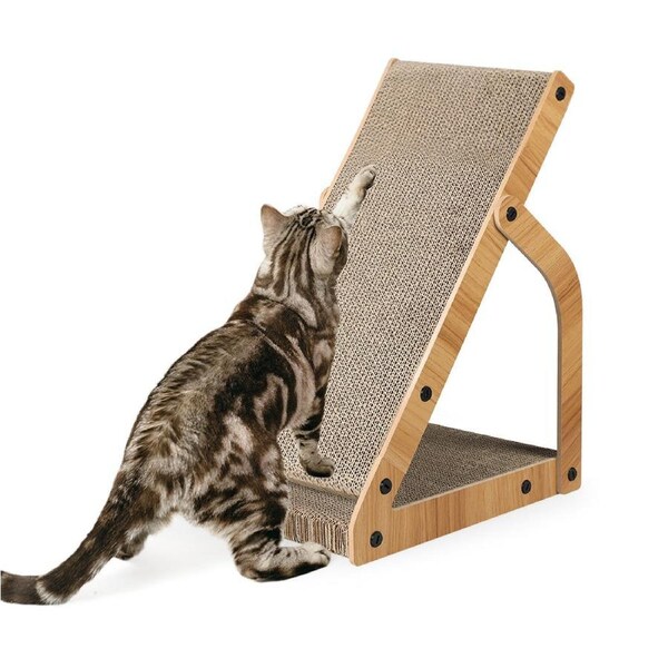 Cat Scratching Board Scratch Pad, Scratcher Corrugated Cardboard Box for Indoor Cats, Cat Scratching Toys,Cat Sofa Bed