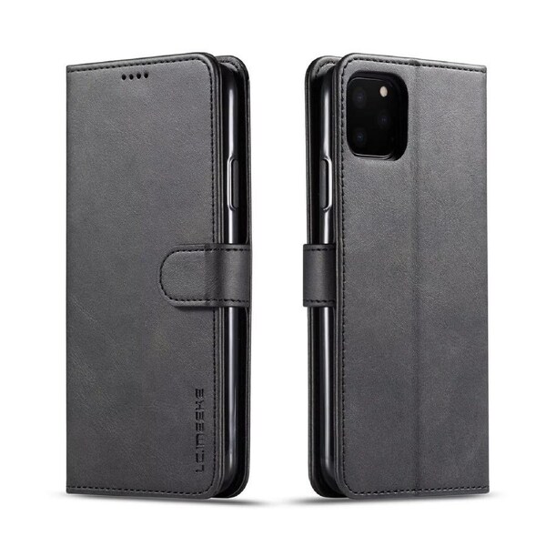 Leather Wallet Case for iPhone 14 Plus - Luxury Flip Cover with Card Slot - Black