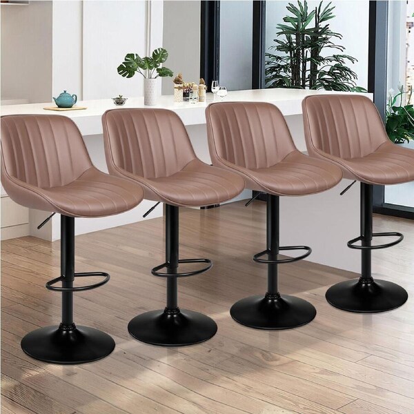 4x ALFORDSON Bar Stools Wendy Mid-back Brown