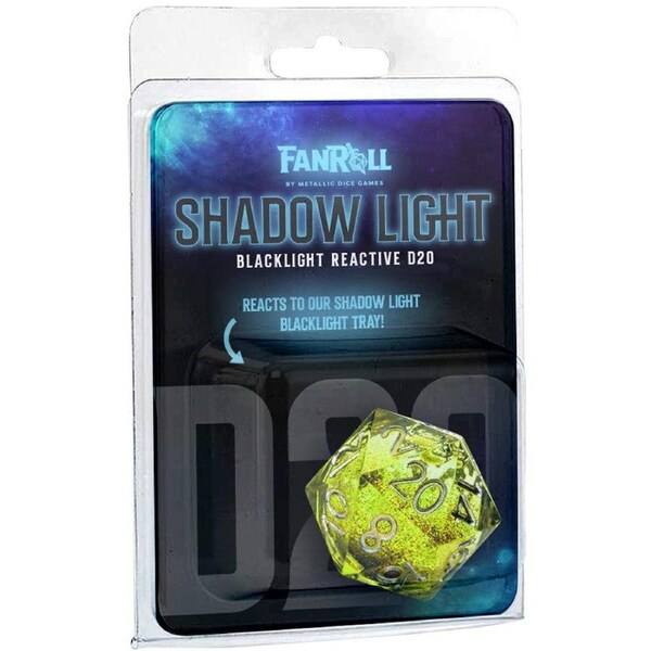 MDG Individual d20 Shadow Light UV Reactive Elixir Liquid Core Dice