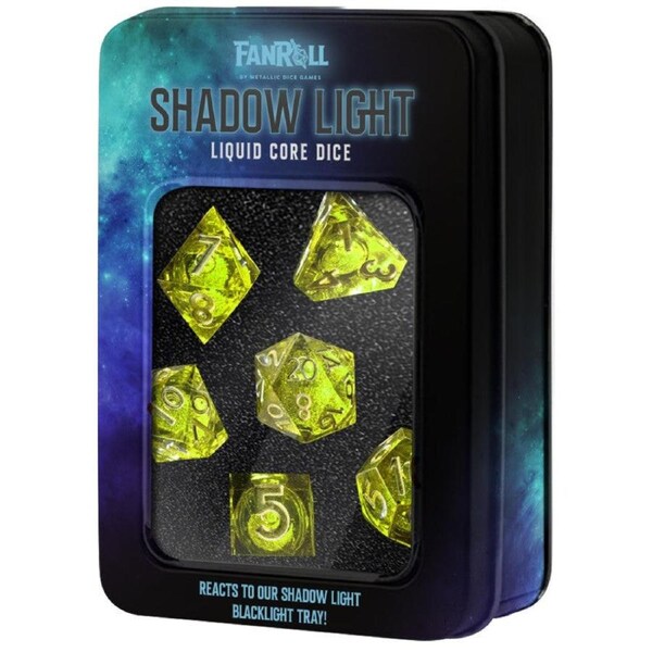MDG Shadow Light UV Reactive Elixir Liquid Core Dice Set