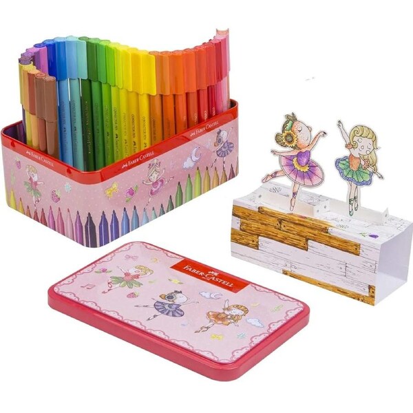 Faber-Castell 20 Connector Pens Colour Markers Music Box Ballerina Set