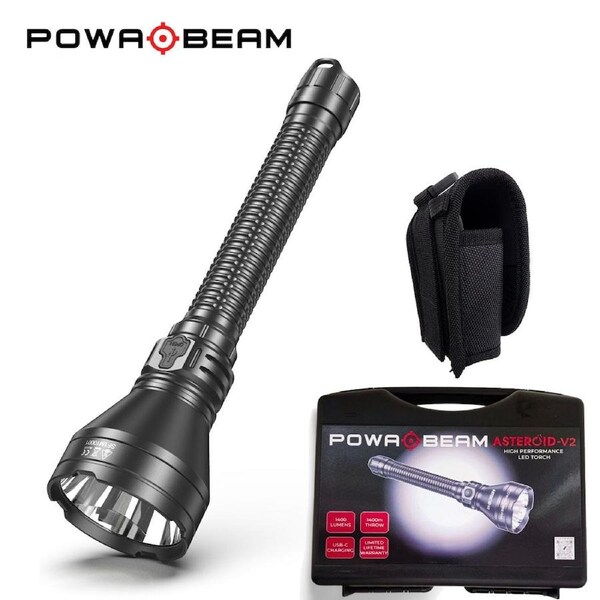 Powa Beam Asteroid-V2 Long Range Rechargeable LED Torch 1400m Warm (F-AV2)