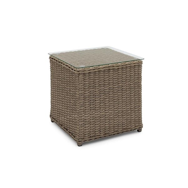 FurnitureOkay Dubai Wicker Outdoor Side Table - Brown
