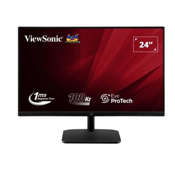 ViewSonic 24' Office Ultra Thin Bezel + SuperClear IPS, 2x Speakers, 4ms 100h FHD 1080, HDMI, VGA, 3.5 Audio, Multi-View, Eye Care. VESA 75m, Monitor