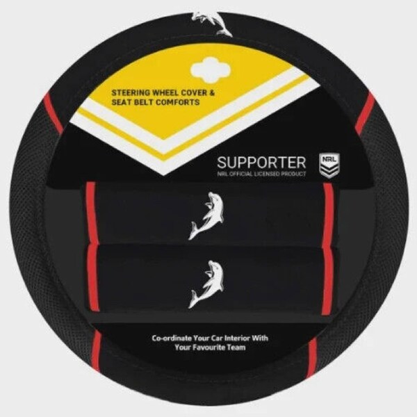 NRL Steering Wheel Cover - Seat Belt Covers - Dolphins