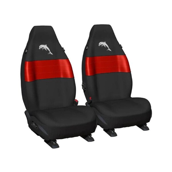 NRL Front Car Seat Covers - Dolphins - Set Of Two - One Size Fits All