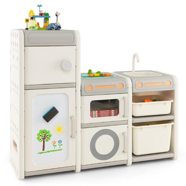 Costway Toy Storage Toy Chest Organizerand w/Whiteboard Storage Cabinet Bedroom