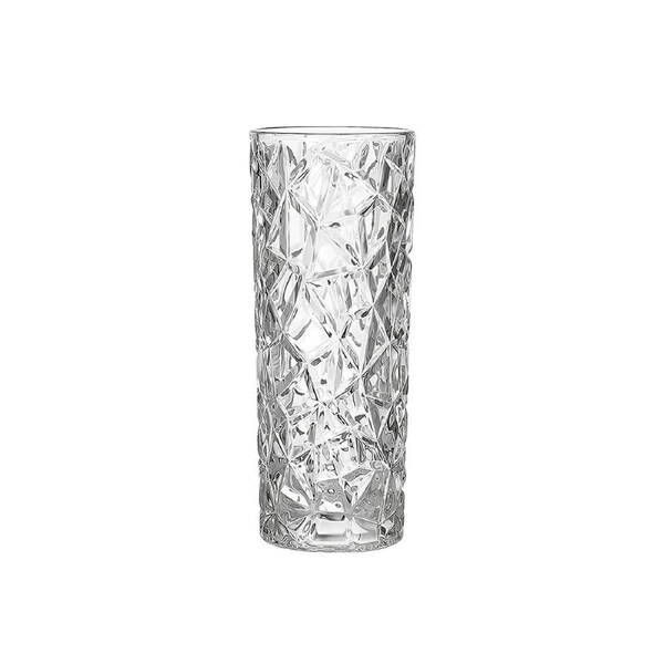 SOGA 30cm Sleek Clear Glass Vase Elegant Wide Crystal Design for Modern Home Décor