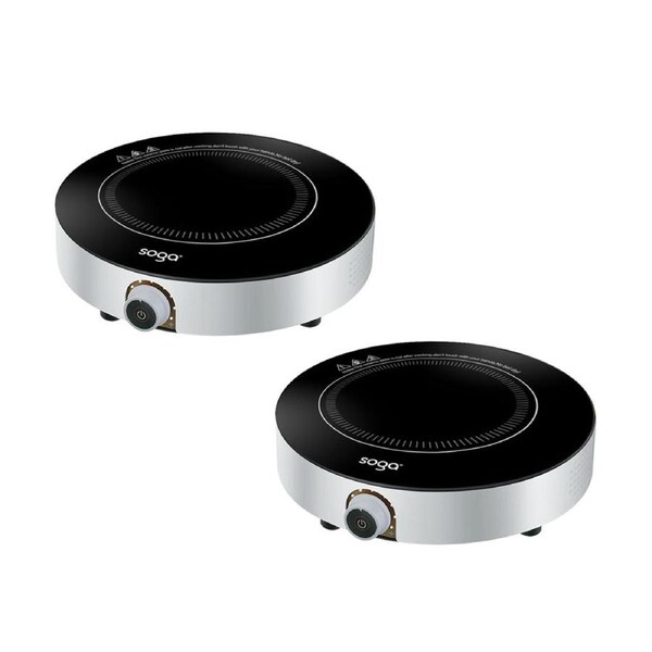 SOGA 2X 26cm Smart Electric Induction Cooktop Portable Kitchen Cooker for Cookware