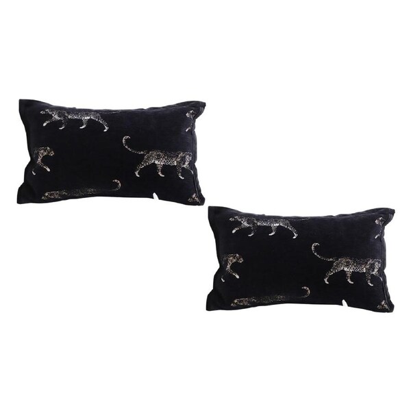SOGA 2X 35cm Black Throw Pillow Elegant Decorative Cushion Living Room Modern Home Decor
