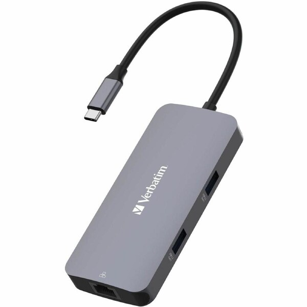 Verbatim USB Type C Docking Station for Notebook/Monitor/Desktop PC - Charging Capability - 4K - 3840 x 2160 - 3 x USB Ports - 2