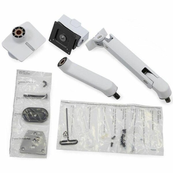 Ergotron Mounting Arm for Monitor, Curved Screen Display - White - 144.8 cm (57") Screen Support - 17.01 kg Load Capacity - 75 x 75, 100 x 100 - VESA