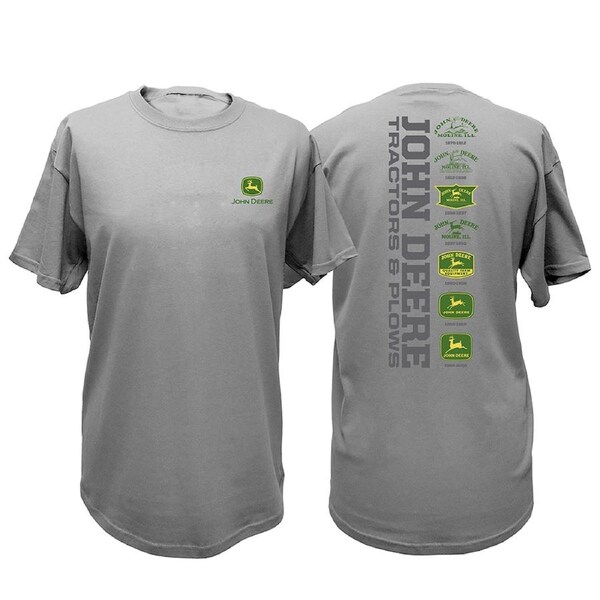 John Deere Mens/Unisex Cotton Oxford Logo Short Sleeve Tee T-Shirt/Top Grey XXL