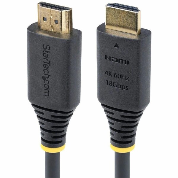 StarTech.com 50cm (1.6ft) Premium Certified High Speed HDMI Cable, 4K 60Hz/1440p 144Hz, 18Gbps, UHD HDMI 2.0 Cord, TPE Jacket -