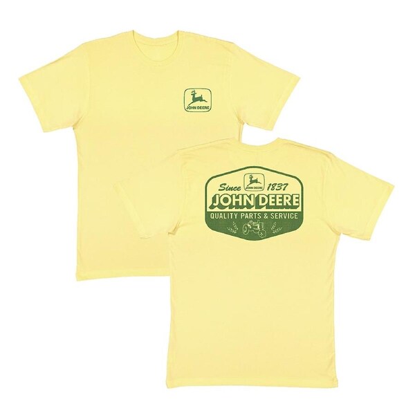John Deere Mens/Unisex Cotton Label/Sign Short Sleeve Tee T-Shirt/Top Yellow Large